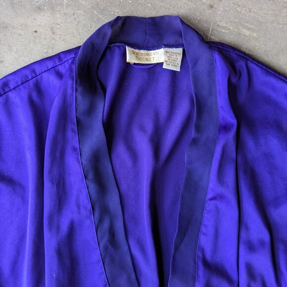 Vintage Victoria's Secret Gold Label Short Purple Robe one size - Picture 3 of 9